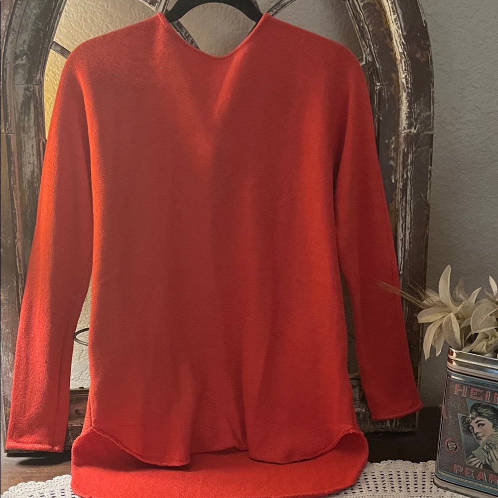 Michael Kors Women’s Red Long Sleeve Knit Top, Size Small